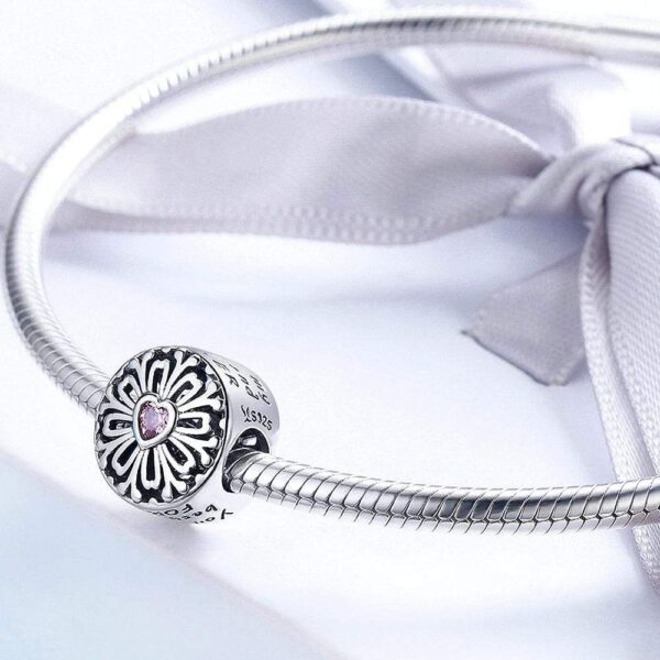 Solid 925 Sterling Silver You Are My Best Friend FOREVER Inscription Heart CZ Charm - Image 3
