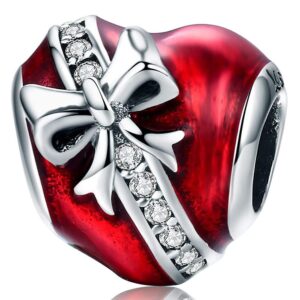 Solid 925 Sterling Silver Gift from My Heart CZ Charm