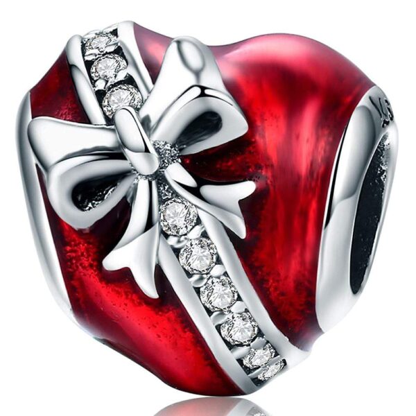 Solid 925 Sterling Silver Gift from My Heart CZ Charm