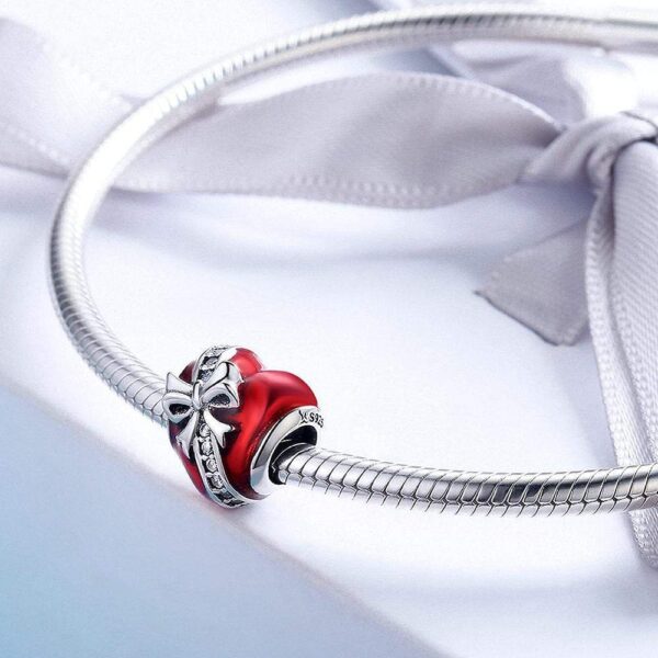 Solid 925 Sterling Silver Gift from My Heart CZ Charm - Image 3