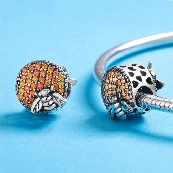 Solid 925 Sterling Silver Honey Bee Charm - Image 2