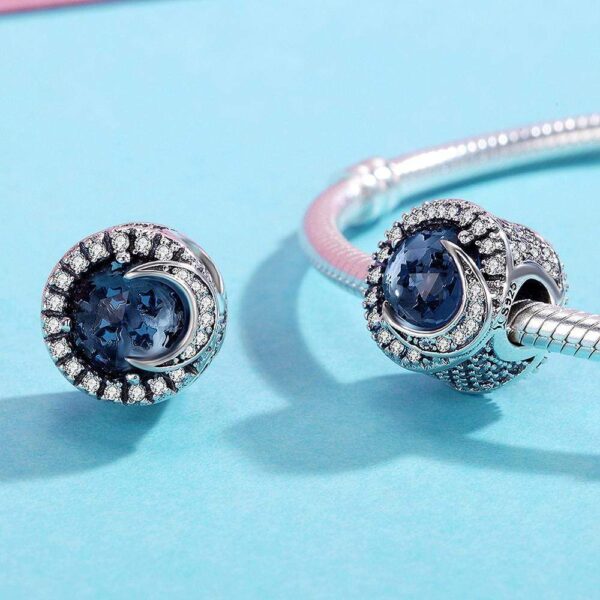 Solid 925 Sterling Silver Moonlight CZ Charm - Image 3