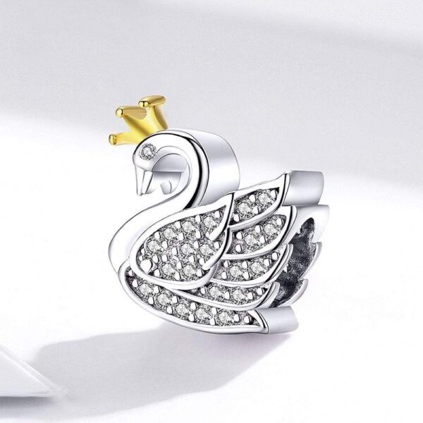 Solid 925 Sterling Duchess Swan CZ Charm - Image 4