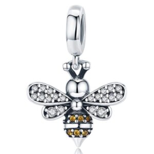 Solid 925 Sterling Silver Just Orange Bee Pandora Inspired Charm