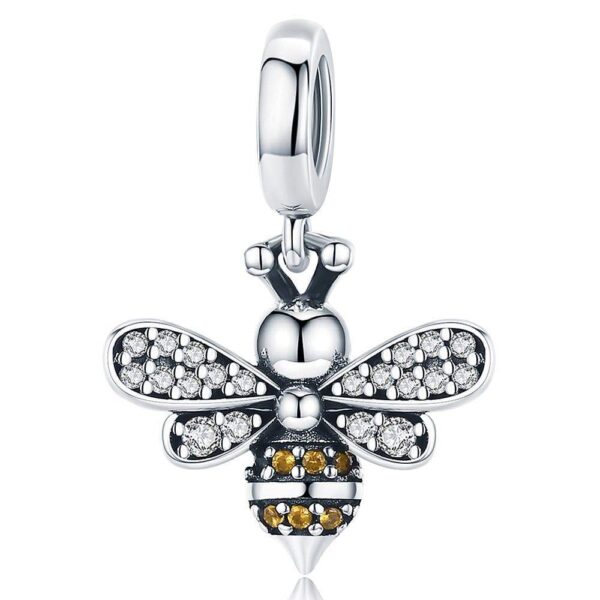 Solid 925 Sterling Silver Just Orange Bee Pandora Inspired Charm