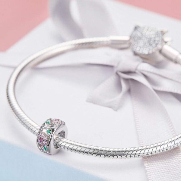Solid 925 Sterling Silver Colourful Floral Flower Pandora Inspired Charm - Image 3