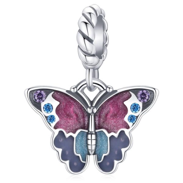 Solid 925 Sterling Silver Majestic Butterfly Pandora Inspired Bead Charm