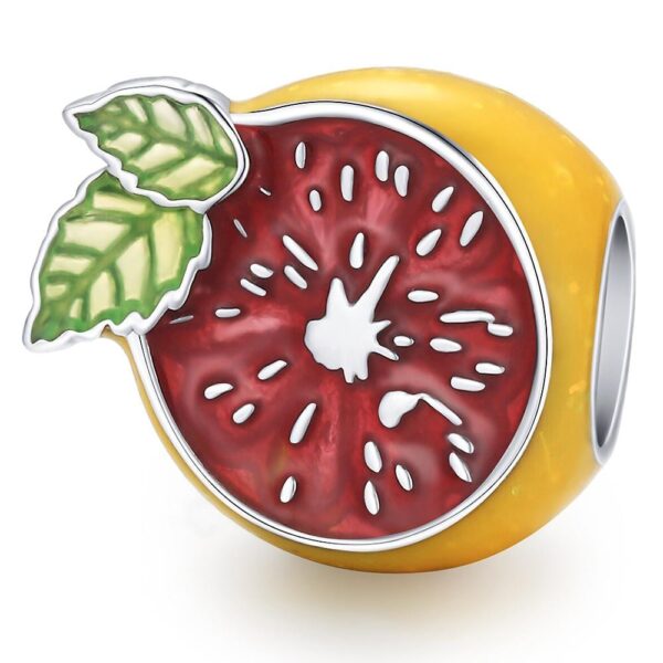 Solid 925 Sterling Silver Easy Squeezy Lemon Pandora Inspired Bead Charm