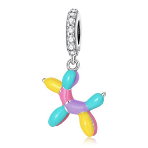 Solid 925 Sterling Silver Clown's Twisted Balloon Charm