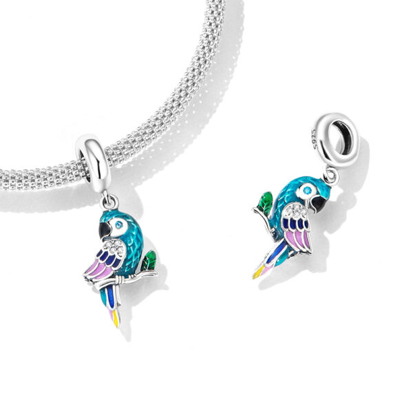 Solid 925 Sterling Silver Rio's Blu Spix Macau Charm - Image 2