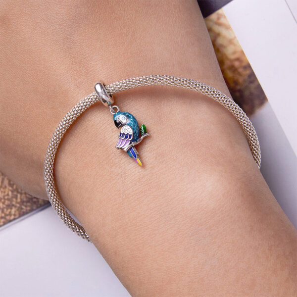 Solid 925 Sterling Silver Rio's Blu Spix Macau Charm - Image 4