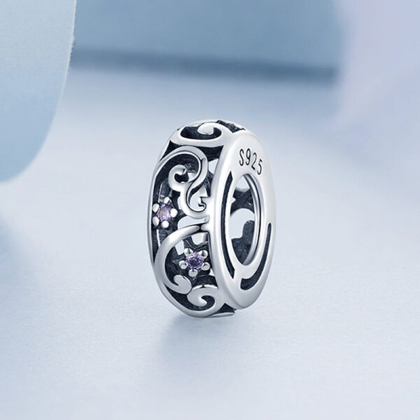 Solid 925 Signature Silver Open Filigree Charm - Image 4