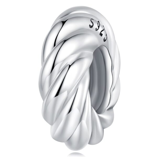 Solid 925 Signature Silver Twisted Bun Charm