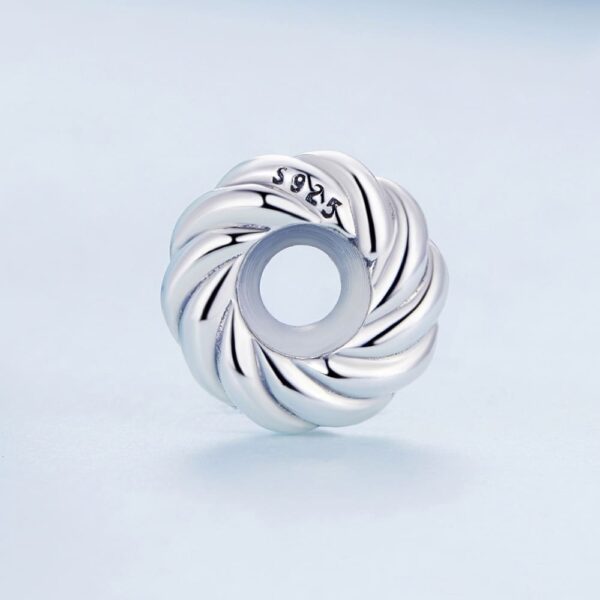 Solid 925 Signature Silver Twisted Bun Charm - Image 3