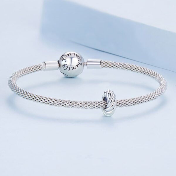 Solid 925 Signature Silver Twisted Bun Charm - Image 5