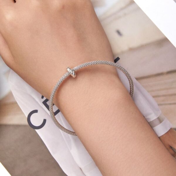 Solid 925 Signature Silver Twisted Bun Charm - Image 6