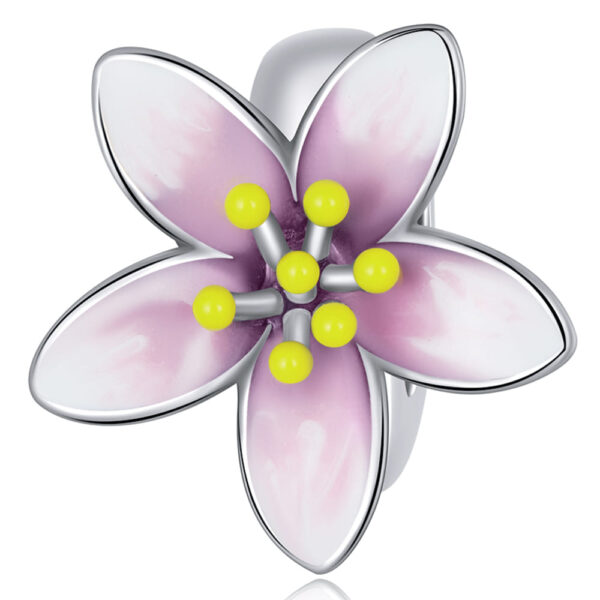 Solid 925 Signature Silver Gift Of Sakura Charm