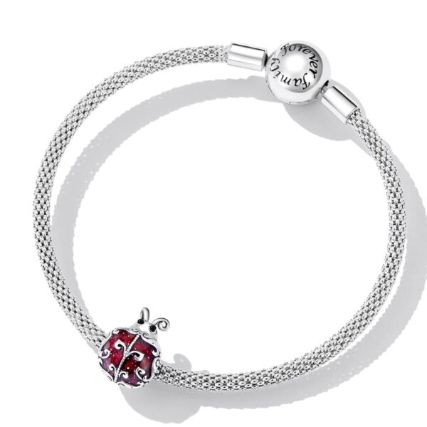Solid 925 Signature Silver Antique Dixie Ladybird Charm - Image 4