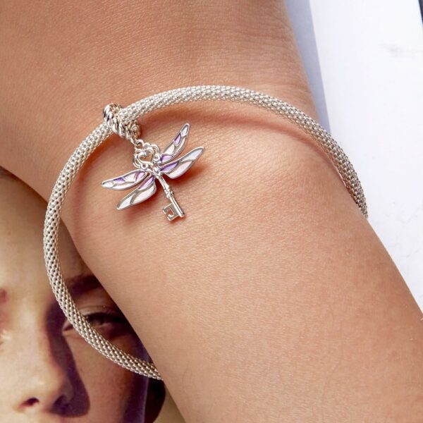 Solid 925 Signature Silver Dragonfly Key Charm - Image 5