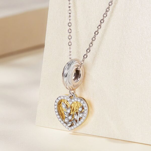 Solid 925 Signature Silver Goldilocks Heart Charm - Image 2