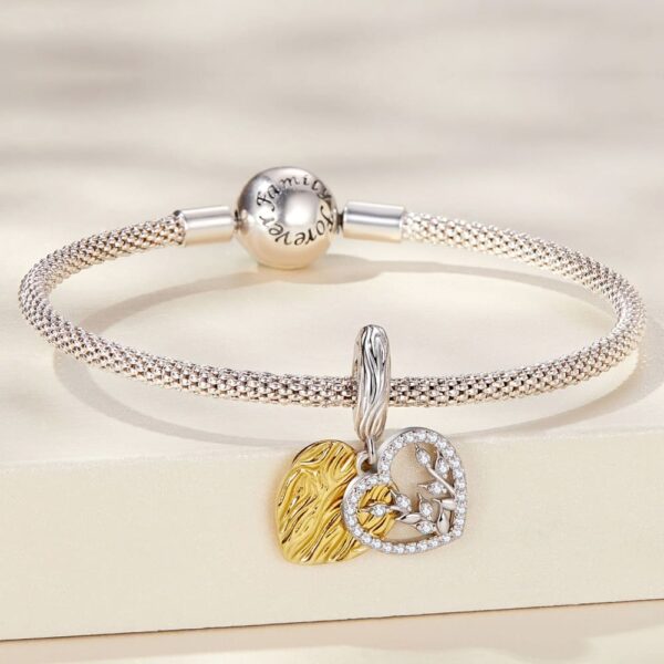 Solid 925 Signature Silver Goldilocks Heart Charm - Image 4