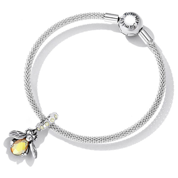Solid 925 Signature Silver Bee-Yonce Yellow Charm - Image 2
