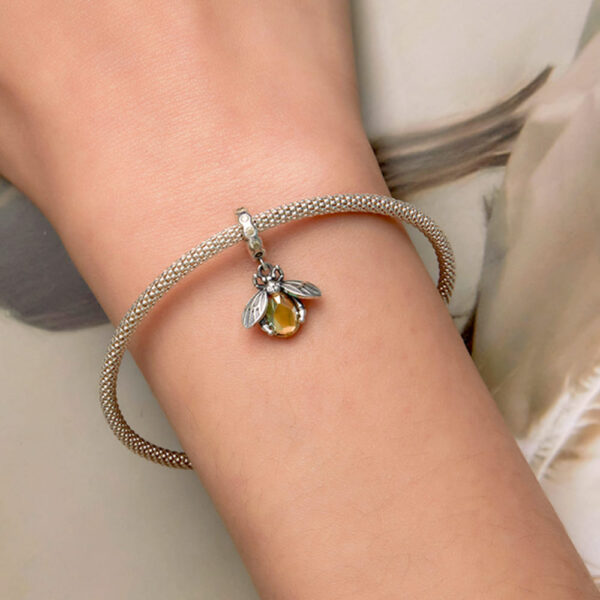 Solid 925 Signature Silver Bee-Yonce Yellow Charm - Image 4