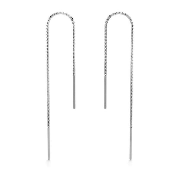 Solid 925 Sterling Silver Wire Threader Earrings