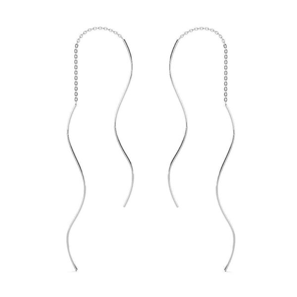 Solid 925 Sterling Silver Weave Threader Earrings