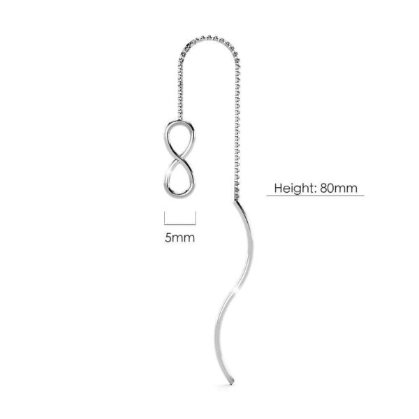 Solid 925 Sterling Silver Infinity Threader Earrings - Image 4