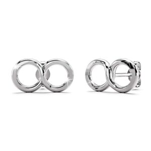 Solid 925 Sterling Silver Infinity Stud Earrings