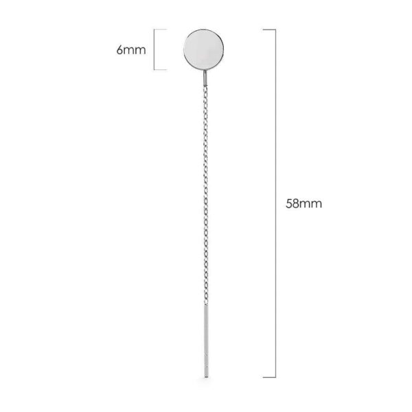 Solid 925 Sterling Silver Round Threader Earrings - Image 4