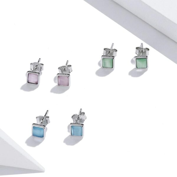 Solid 925 Sterling Silver Clarity in Ocado Stud Earrings - Image 2