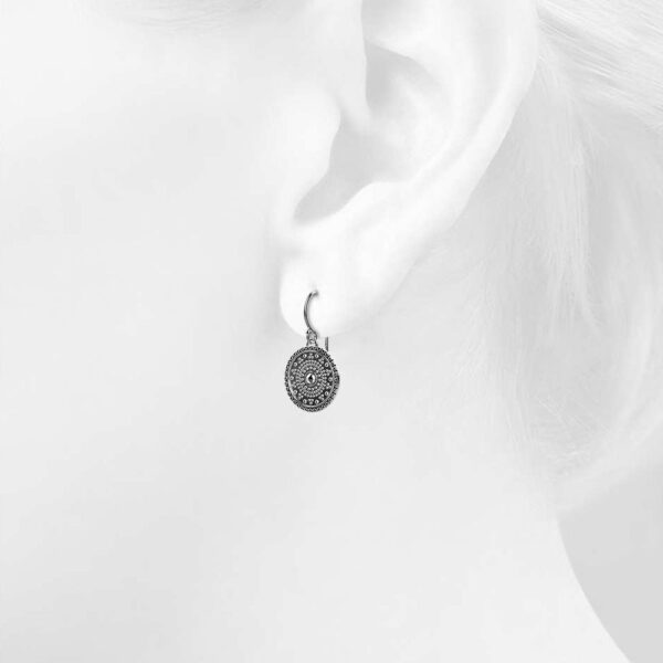 Solid 925 Sterling Silver Antique Primadonna Earrings - Image 3