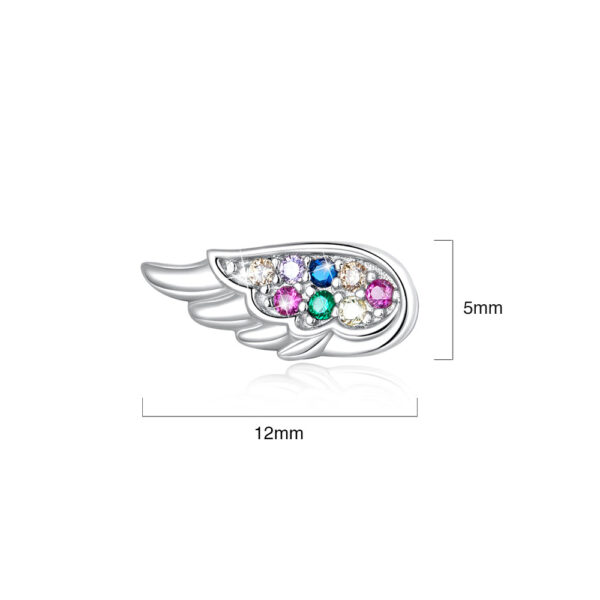 Solid 925 Sterling Silver Guardian Angel Beaded Stud Earrings - Image 5