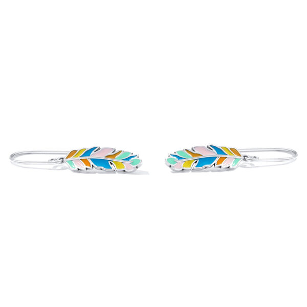 Solid 925 Sterling Silver Samba Dream Colourful Feathers Charms - Image 3