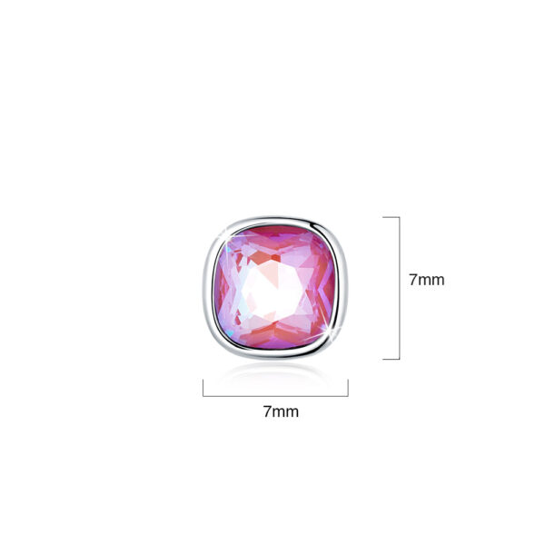 Solid 925 Sterling Silver Miranda Electric Red Crystal Stud Earrings - Image 5