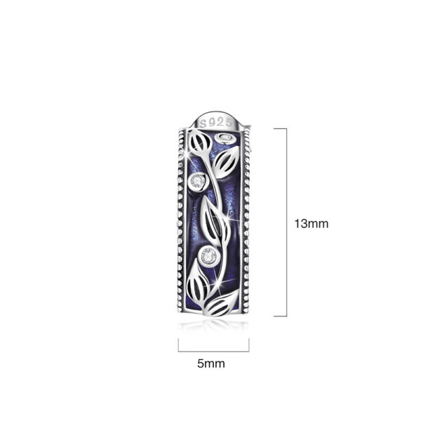 Solid 925 Sterling Silver Purple Rainforest C-Hoop Earrings - Image 5