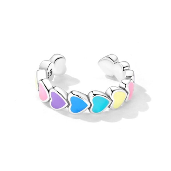 Rainbow Heart Open Cut Ear Cuff - Image 2
