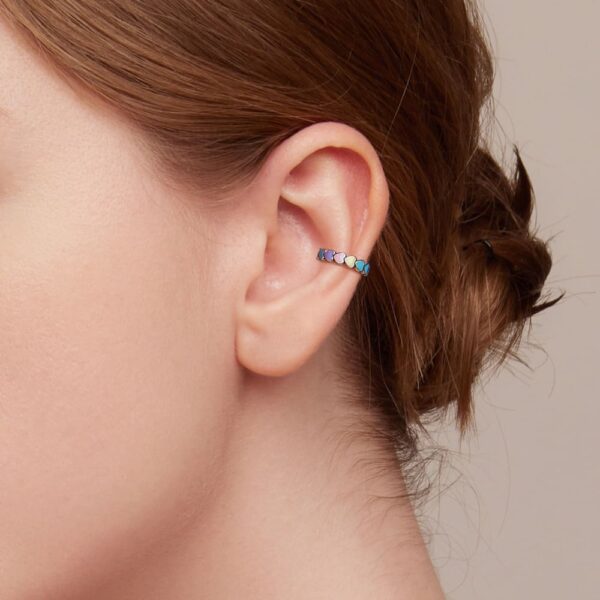 Rainbow Heart Open Cut Ear Cuff - Image 4