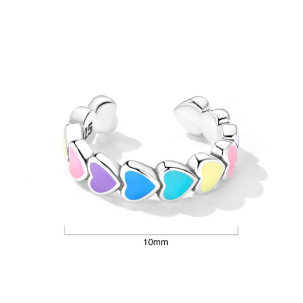 Rainbow Heart Open Cut Ear Cuff - Image 5