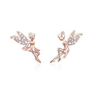 Solid 925 Signature Silver Dancing Tinkerbell Stud Earrings