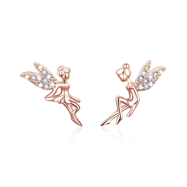 Solid 925 Signature Silver Dancing Tinkerbell Stud Earrings