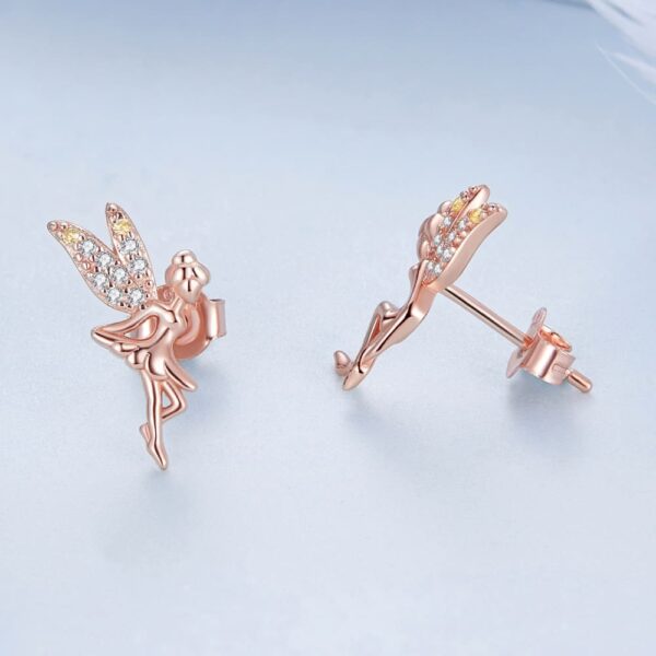 Solid 925 Signature Silver Dancing Tinkerbell Stud Earrings - Image 3