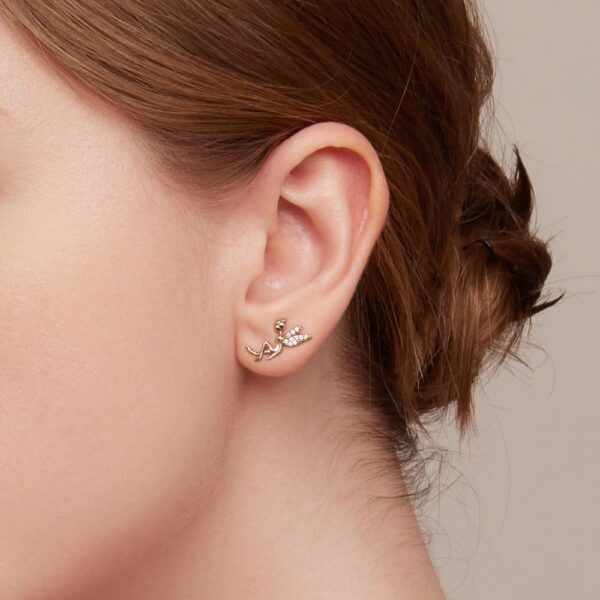 Solid 925 Signature Silver Dancing Tinkerbell Stud Earrings - Image 4