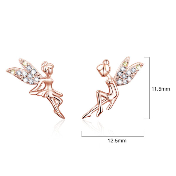 Solid 925 Signature Silver Dancing Tinkerbell Stud Earrings - Image 6