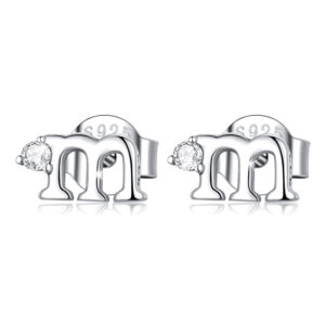 Solid 925 Signature Silver M&M Stud Earrings