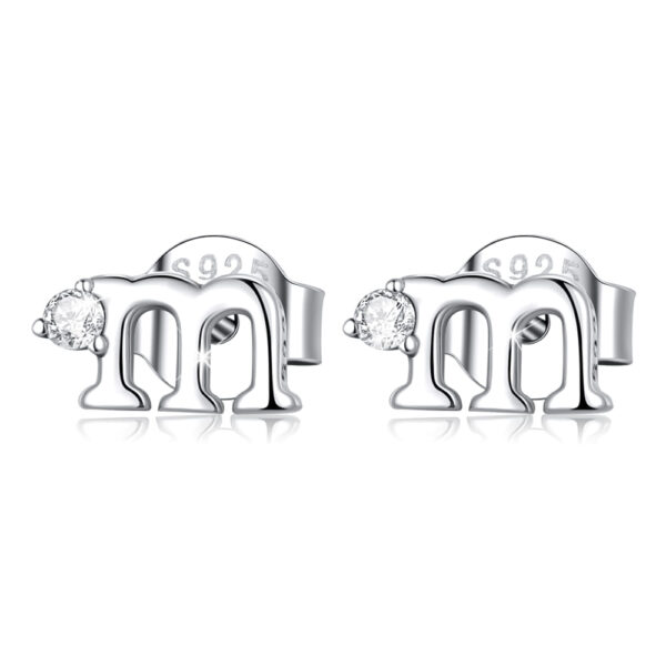 Solid 925 Signature Silver M&M Stud Earrings