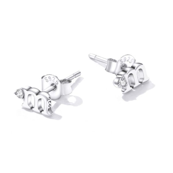 Solid 925 Signature Silver M&M Stud Earrings - Image 2