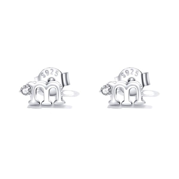 Solid 925 Signature Silver M&M Stud Earrings - Image 3